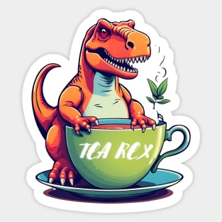 Funny Dinosaur Tea Rex Pun Sticker